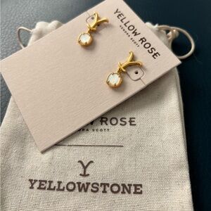 Kendra Scott Gold Yellow Rose Retro Y drop earrings